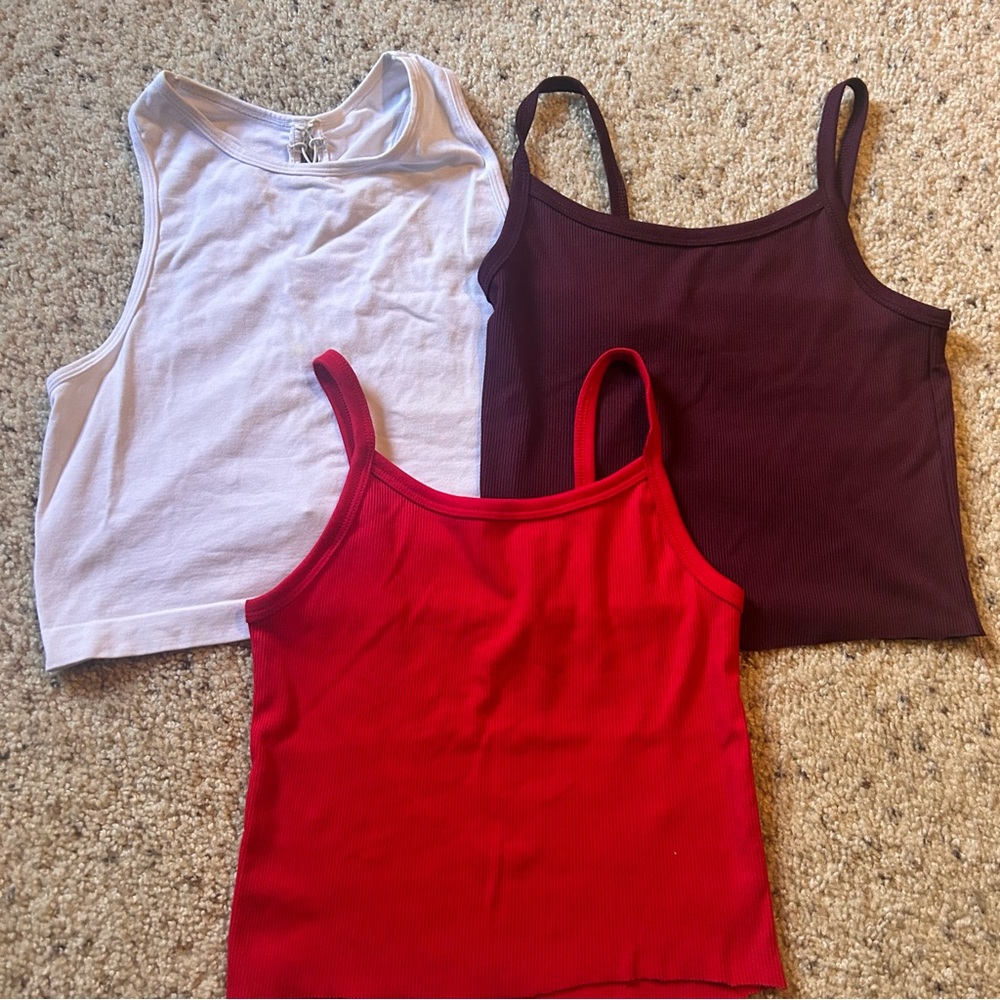 No Boundaries Women's Tank Tops - White, Red, and Brown